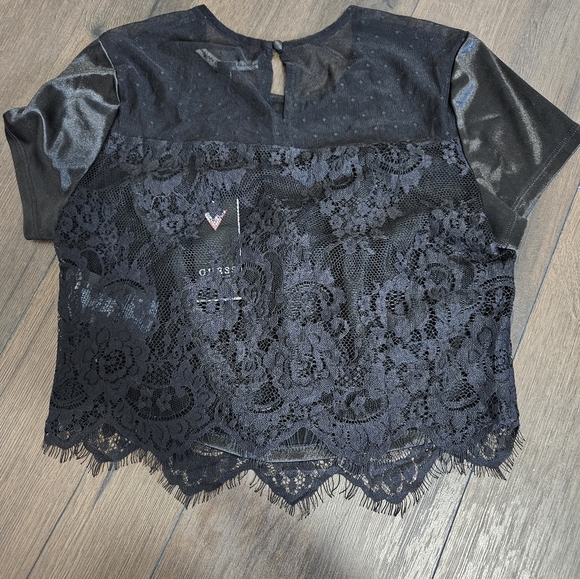 🔴 GUESS Kenzy Lace Crop Top - SIZE S - Picture 10 of 12
